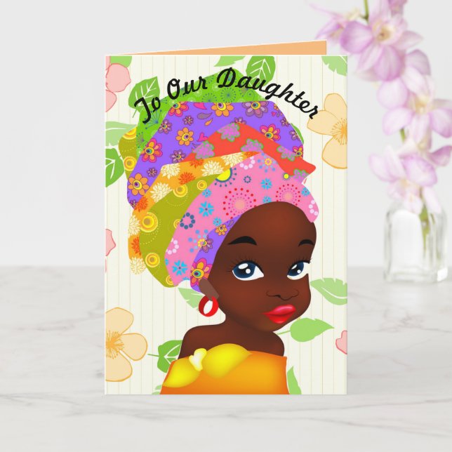 Cartão Ao Aniversário De Nossa Filha De Africana (Orquídea)