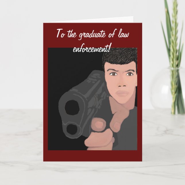 Cartão Ao formando da placa de polícia (Frente)