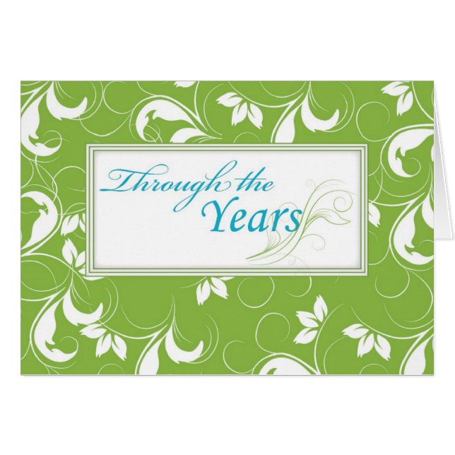 Cartão Ao longo dos anos, diminuindo a movimentação (Frente horizontal)