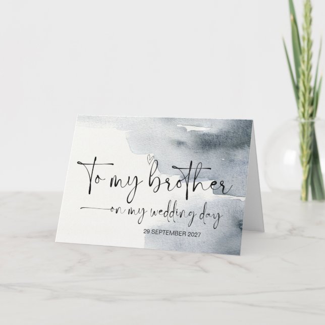 Cartão Ao Meu Irmão no Dia do Casamento Obrigado Noiva. (Frente)