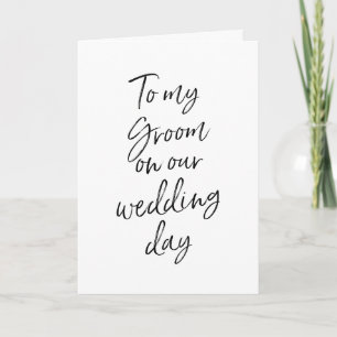 Cartão Ao meu noivo no nosso casamento   Na moda Mão- Let