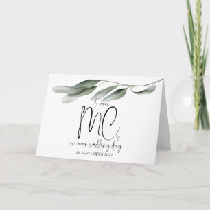 Cartão Ao nosso MC no Dia do Casamento, obrigado noiva e 