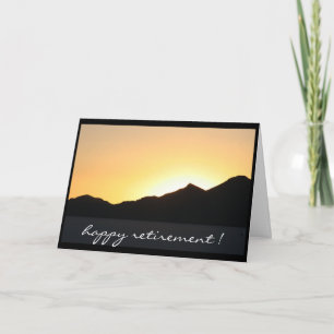 Cartão ao pôr do sol que se aposenta