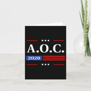 Cartão Aoc 2028 A.c. 2028 Para Presidente Americano Flag