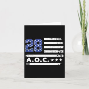 Cartão Aoc 2028 A.c. 2028 Para Presidente Americano Flag