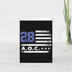 Cartão Aoc 2028 A.c. 2028 Para Presidente Americano Flag