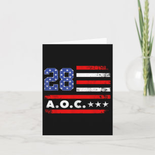 Cartão Aoc 2028 A.c. 2028 Para Presidente Americano Flag