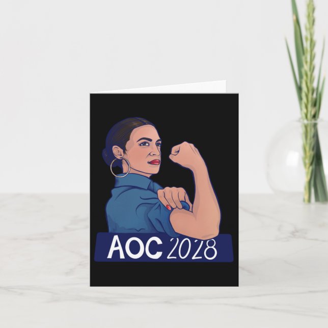 Cartão Aoc 2028 Alexandria Ocasio Cortez 2028 Long Sleeve (Frente)