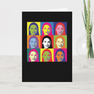 Cartão AOC Alexandria Ocasio-Cortez Retro Vintage Pop Art