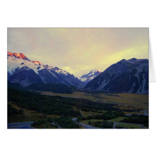 Cartão Aoraki/Monte Cook no Sunrise