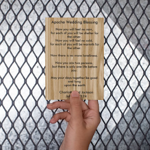 Cartão Apache Wedding Bênção Grain De Madeira