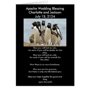 Cartão Apache Wedding Blasing Penguins
