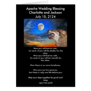 Cartão Apache Wedding Blessing Cinza Wolf
