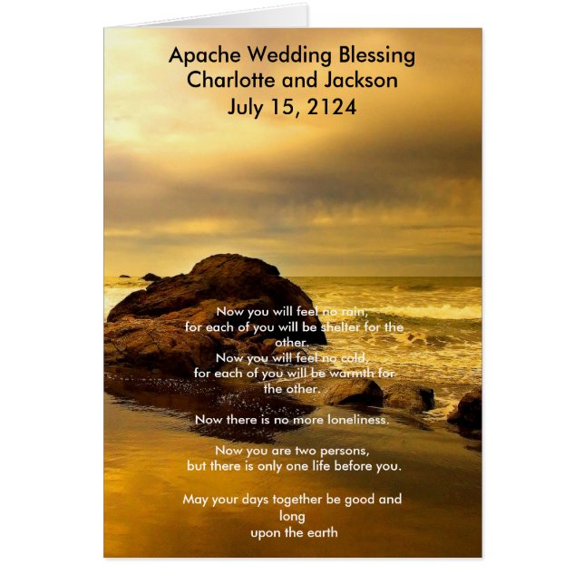 Cartão Apache Wedding Blessing Ocean Rock (Frente)