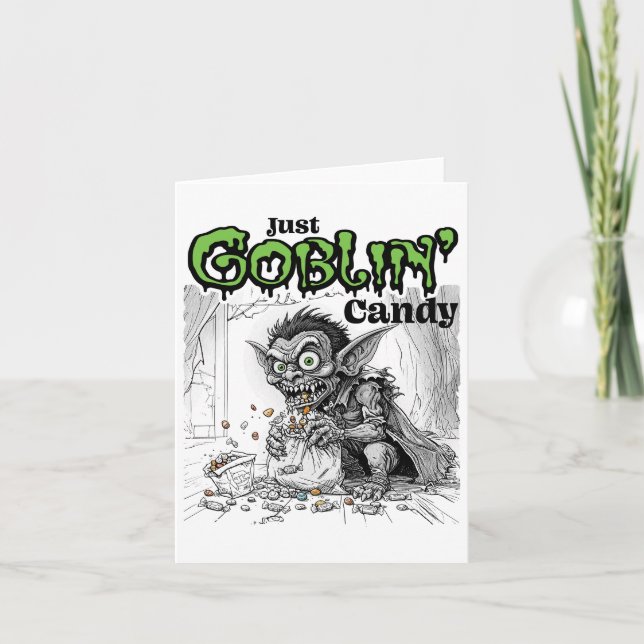 Cartão Apenas Doces de Goblin Desenho (Frente)