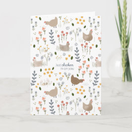 Cartão Apenas Frango para Você Amantes de Frango Floral