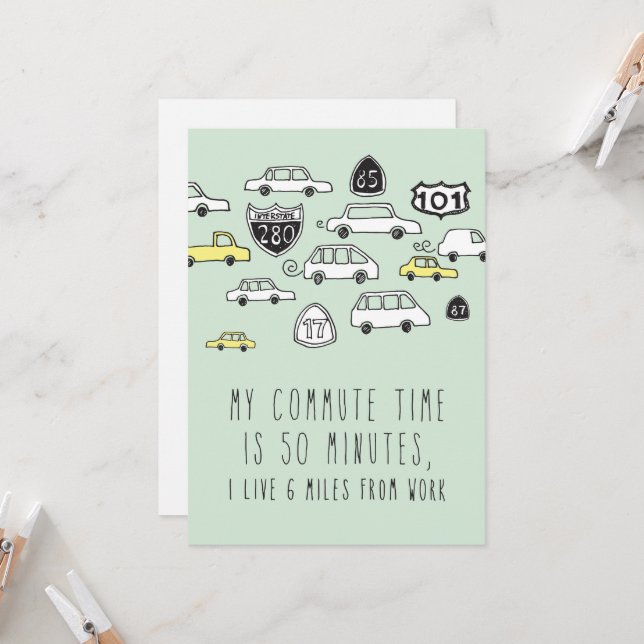 Cartão Apenas no Silicon Valley Greeting Card: Commute (Frente/Verso In Situ)
