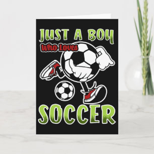 Cartão Apenas um menino que ama o futebol Citação para jo