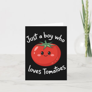Cartão Apenas um menino que ama tomates Punção de comida