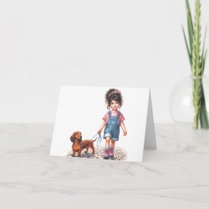 Cartão Apenas uma garota e seu Dachshund (download)