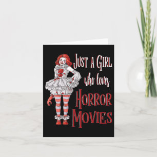 Cartão Apenas Uma Garota Que Ama Filmes de Terror Palhaço