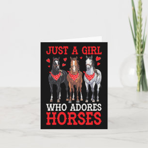 Cartão Apenas Uma Menina Que Adora Cavalos Equestres Hors