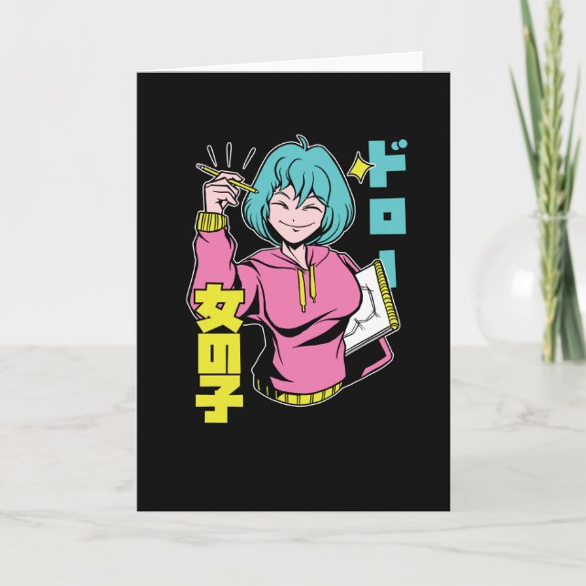 Cartão Apenas Uma Menina Que Ama Anime E Desenho (Frente)