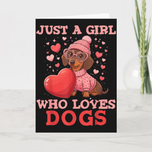 Cartão Apenas Uma Menina Que Ama Cachorros Animais Fofos 