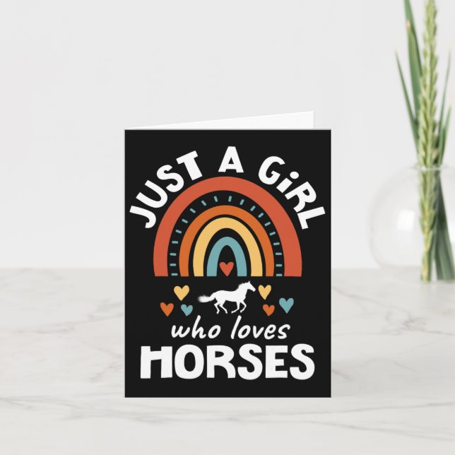 Cartão Apenas Uma Menina Que Ama Cavalos Cavalos Cavalos  (Frente)