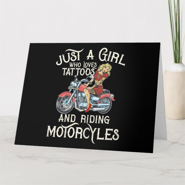 Cartão Apenas Uma Menina Que Ama Motociclos Engraçada Art (Frente)