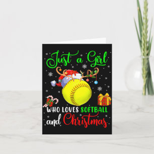 Cartão Apenas Uma Menina Que Ama Softbol E Papai Noel De