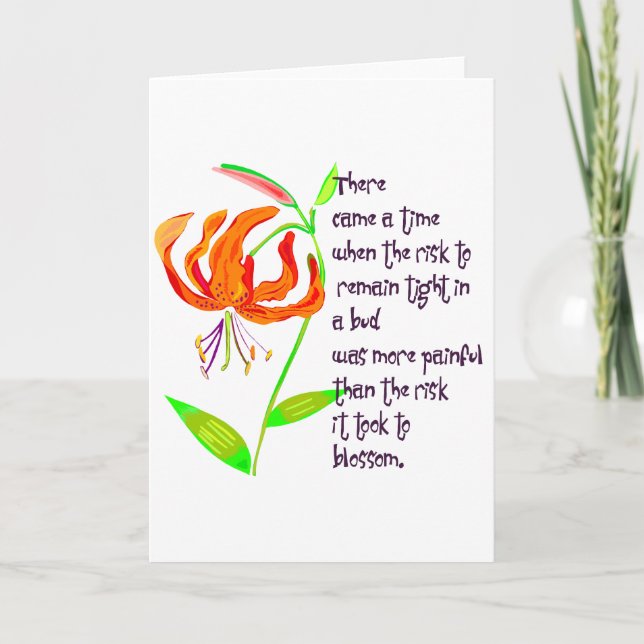 Cartão Apertada em um Bud (Frente)