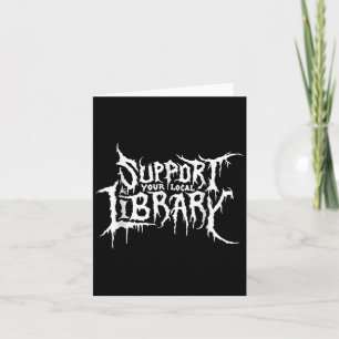 Cartão Apoie o Design de Adorador de Livros de Terror da
