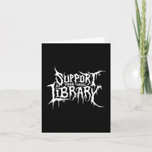Cartão Apoie o Design de Adorador de Livros de Terror da 