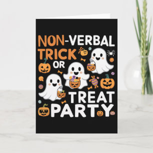 Cartão Apoie o Halloween Assustador Autista do Truque ou 