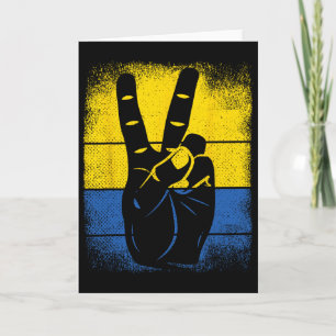 Cartão Apoie Sinal de Paz Bandeira da Ucrânia Liberdade U
