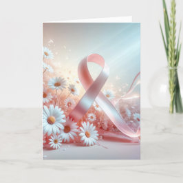 Cartão Apoio ao cancer de mama de Fita Rosa