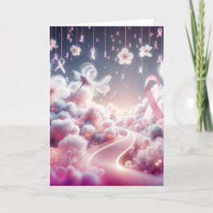 Cartão Apoio ao cancer de mama de Fita Rosa