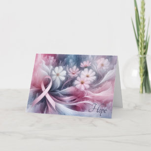 Cartão Apoio ao cancer de mama de Fita Rosa