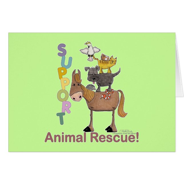 Cartão Apoio ao resgate de animais (Frente Horizontal)