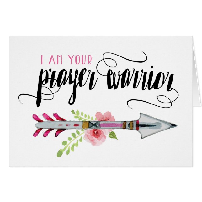 Cartão Apoio do cancer, religioso, eu sou seu guerreiro (Frente Horizontal)