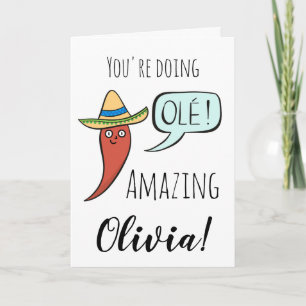 Cartão Apoio Encourajador Chili Engraçado Fofo
