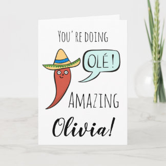 Cartão Apoio Encourajador Chili Engraçado Fofo