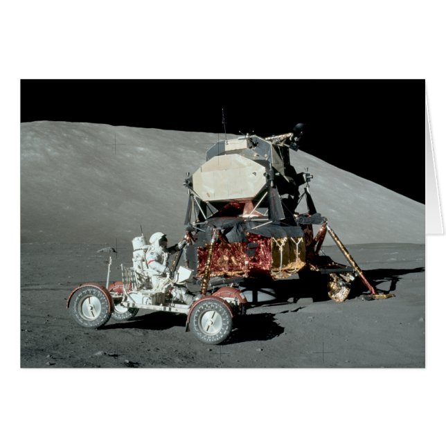 Cartão Apollo 17 - A aterragem de lua equipada final (Frente Horizontal)