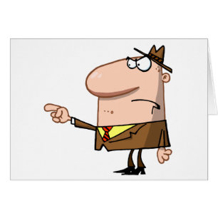 Cartão Apontar irritado do dedo do chefe