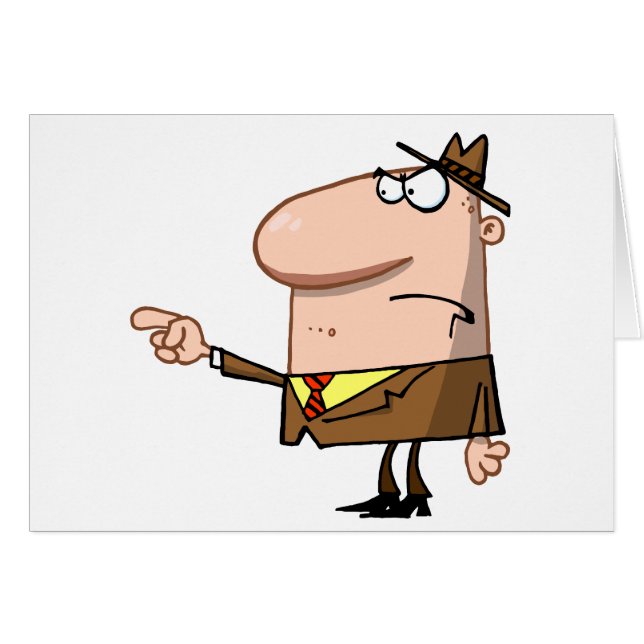 Cartão Apontar irritado do dedo do chefe (Frente Horizontal)