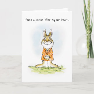 Cartão Após a sua placa de coelho cardíaco