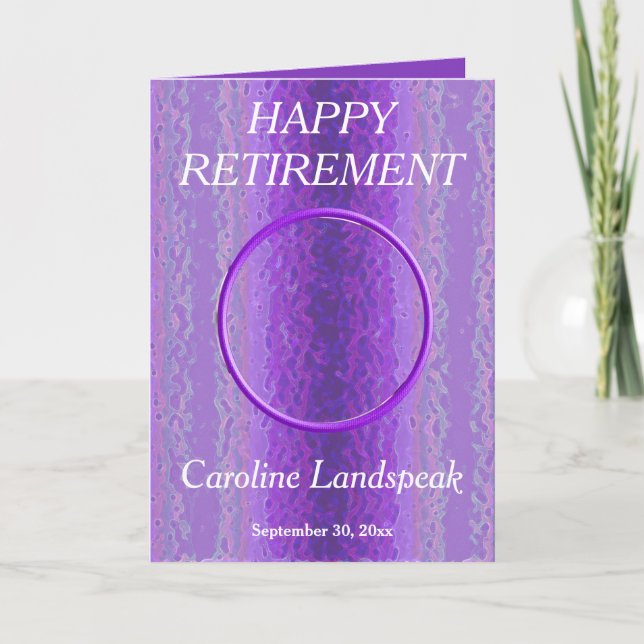 Cartão Aposentação de Colheita de Fotos do Metal 1 Púrpur (Frente)