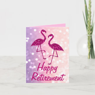 Cartão Aposentação rosa flamingo Texto personalizado Saud