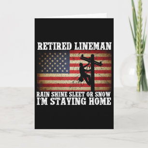 Cartão Aposentadoria de Lineman 4 de Julho Engraçado Line